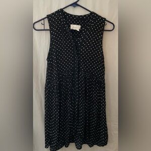 Anthropologie Black white Polka-dot Sleeveless Dress Size Small Nia